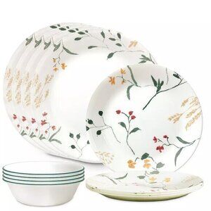 Corelle Vitrelle Signature Wildflower Scatter 12-Piece Dinnerware Set